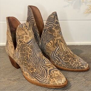 Free People Animal Print Ankle Booties